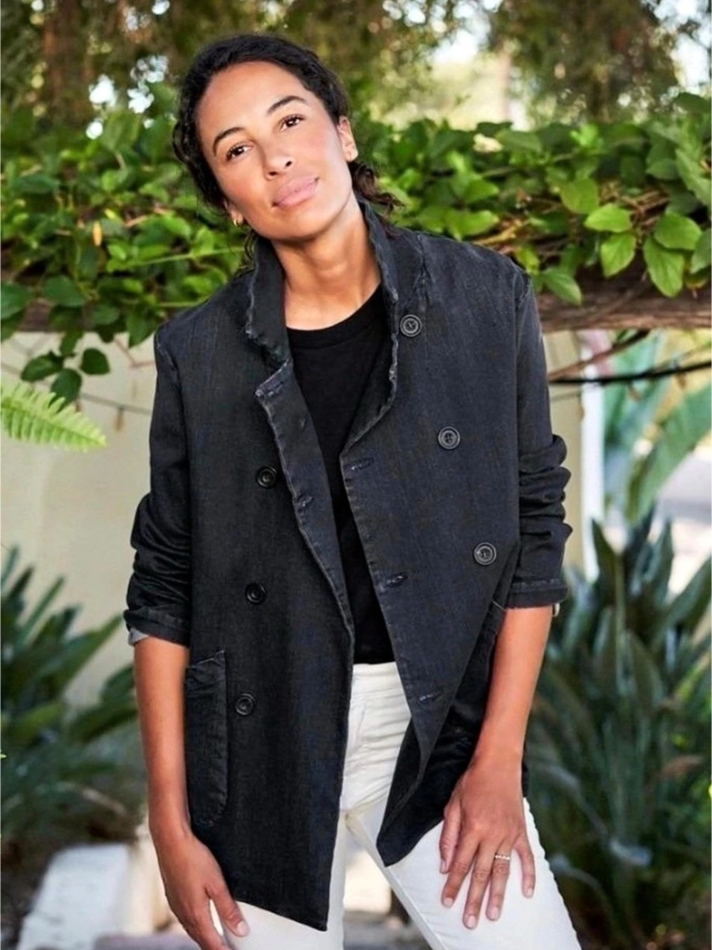 Frank & Eileen Belfast Italian Performance Denim Peacoat Black L